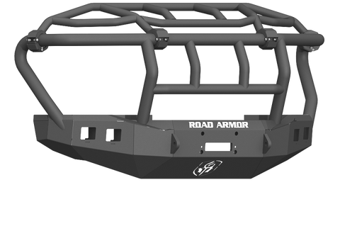 Road Armor 17-20 Ford F-250 Stealth Wide Fender Front Winch Bumper w/Intimidator Guard - Tex Blk