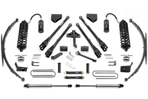 Fabtech 11-16 Ford F250/350 4WD 8in 4 Link System w/DL 4.0 Resi Coilovers & Rear DL 2.25 Shocks