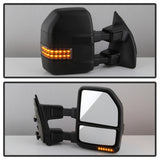 xTune 17-19 Ford Super Duty LED Telescoping Manual Mirrors - Smk (Pair) (MIR-FDSD08S-G4-MA-RSM-SET)