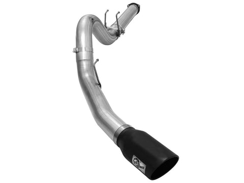 aFe MACHForce XP Exhaust 5in DPF-Back Stainless Steel Exht 2015 Ford Turbo Diesel V8 6.7L Black Tip