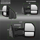 xTune 17-19 Ford Super Duty LED Telescoping Manual Mirrors - Smk (Pair) (MIR-FDSD08S-G4-MA-RSM-SET)