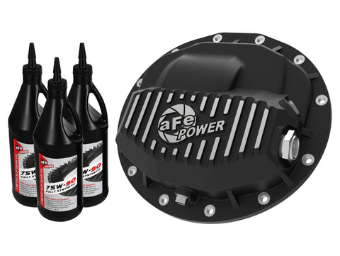 aFe Power Pro Series Front Diff Cover Black Machined & Gear Oil 13-18 Dodge Ram 2500/3500