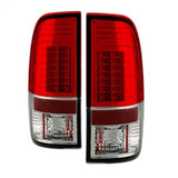 Spyder Ford Super Duty 08-16 Version 2 LED Tail Lights Red Clear ALT-YD-FS07-LED-G2-RC