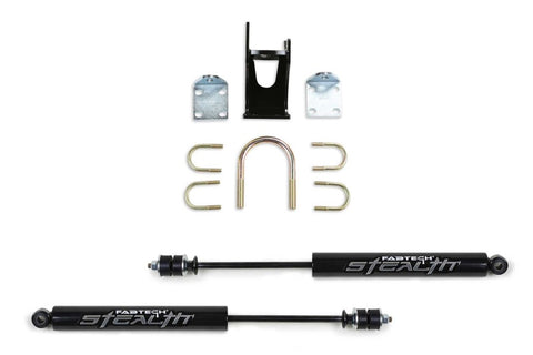 Fabtech 05-20 Ford F250/350 4WD Dual Stealth Steering Stabilizer Kit - Opposing Style