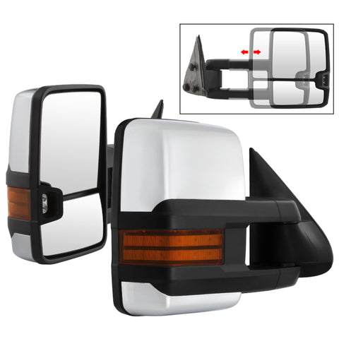 xTune Chevy Silverado 99-06 G3 LED Signal Telescoping Mirror Chrome - SET MIR-CS03S-G3C-MA-AM-SET