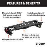 Curt 11-16 Ford F-250 Super Duty Double Lock EZr Gooseneck Hitch Kit w/Installation Brackets