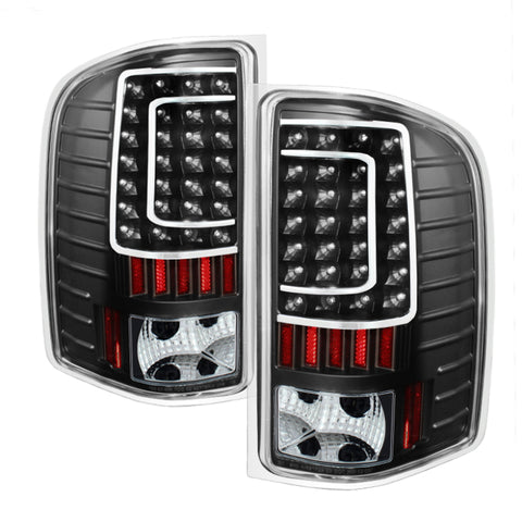Xtune Chevy Silverado 07-13 LED Tail Lights Black ALT-ON-CS07-LED-BK