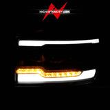 ANZO 06-08 Dodge RAM 1500/2500/3500 LED Projector Headlights w/Light Bar Seq. Signal Black Housing
