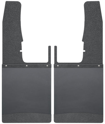 09C DODGERAM KICK BACK MUD FLAPS FRONT 12IN WIDE  BLACK TOP AND BLACK WEIGHT