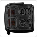 Spyder Chevy Silverado 14-16 2500 HD Projector Headlights Light Bar DRL Smke PRO-YD-CSHD14-LBDRL-SM