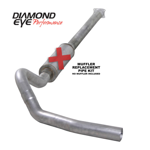 Diamond Eye KIT 4in CB SGL MFLR RPLCMENT PIPE SS 01-05 CHEVY/GMC 6.6L 2500/3500
